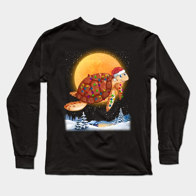 Sea Turtle Lover Christmas Shining Like A Santa Animal Lover Long Sleeve T-Shirt by franzaled